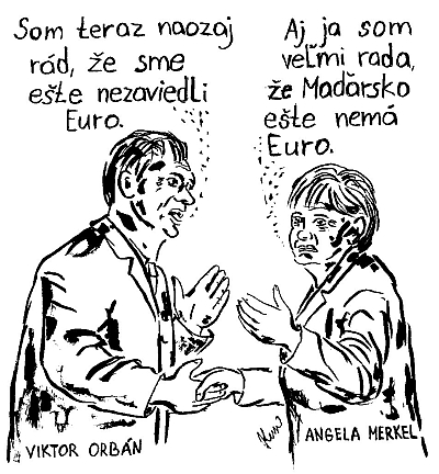 Viktor Orbán, Angela Merkel a Euro